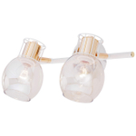 Настенный светильник 2х40Вт E14, металл/стекло, белый/золото/янтарный плафон