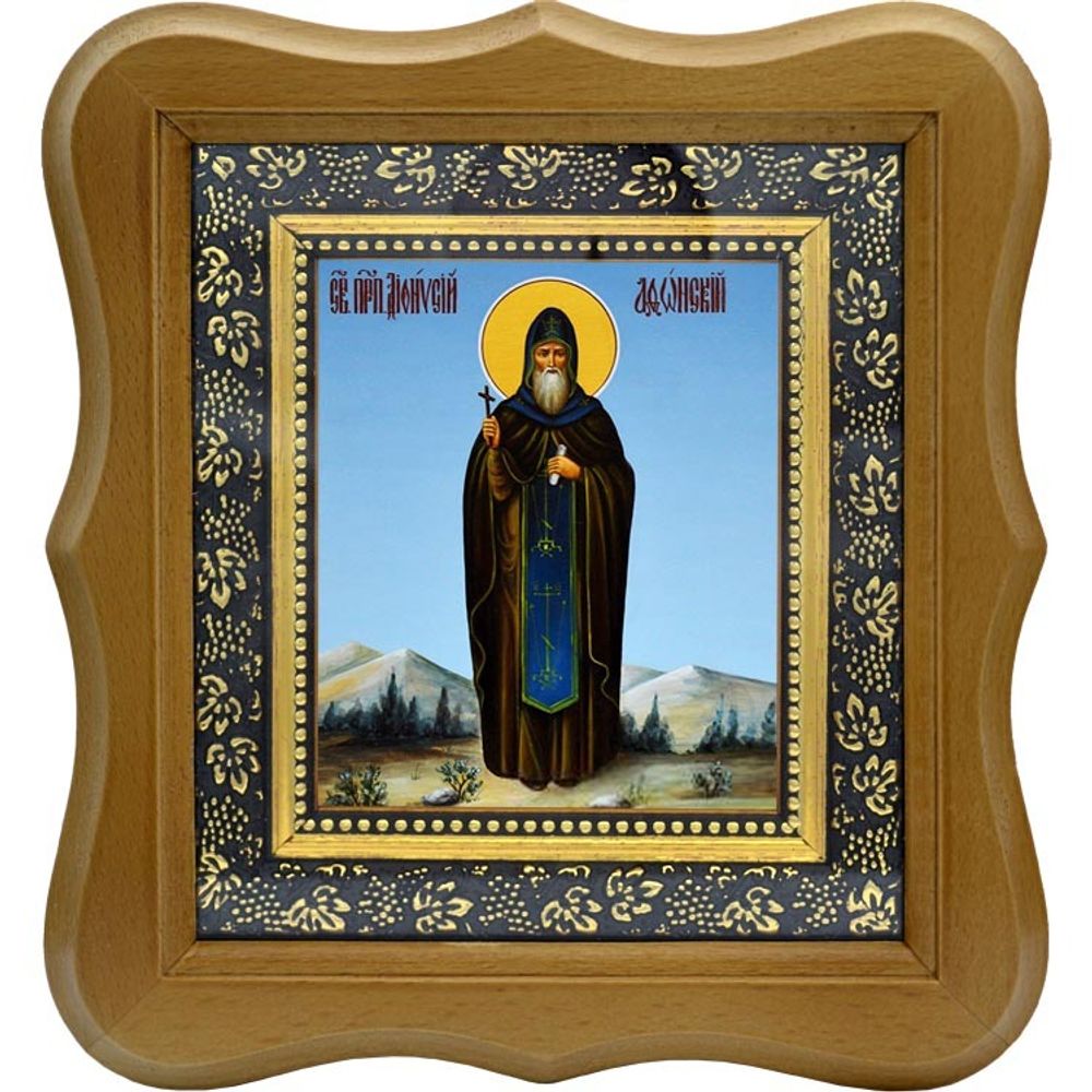 Дионисий Афонский, преподобный ктитор. Икона на холсте.
