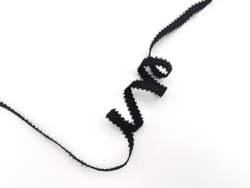 Бретелечная резинка с фестонами, 10мм, черный, Турция, (Арт: BR629/10-170), м