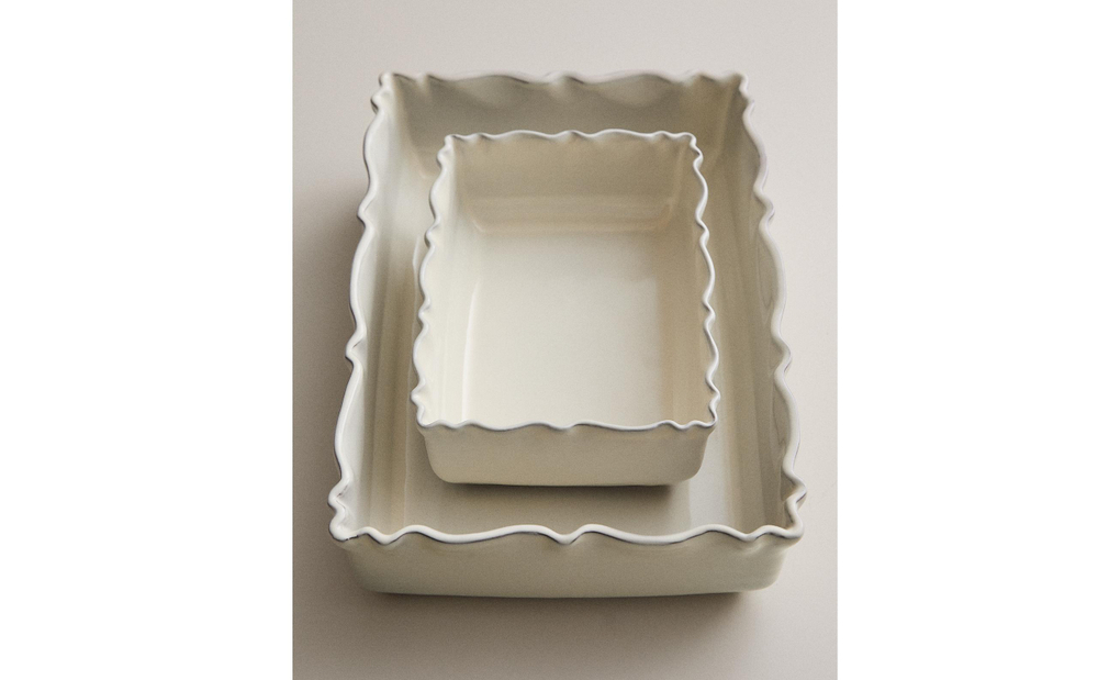 Zara Home жаровня из фаянса, цвет бежевый, 22 см
