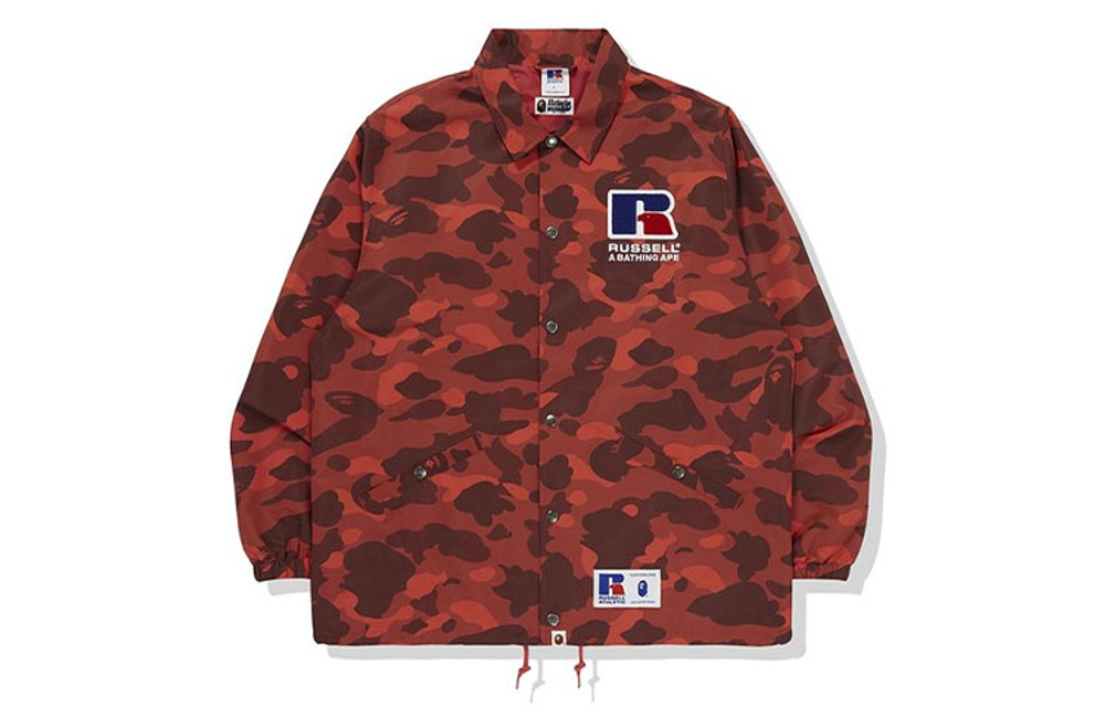 A Bathing Ape X Russell Color Camo College Coach Куртка
