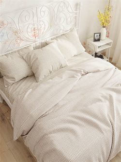 Наволочка комплект 2шт Сказка "Бежевая клеточка" 40х60 см, перкаль