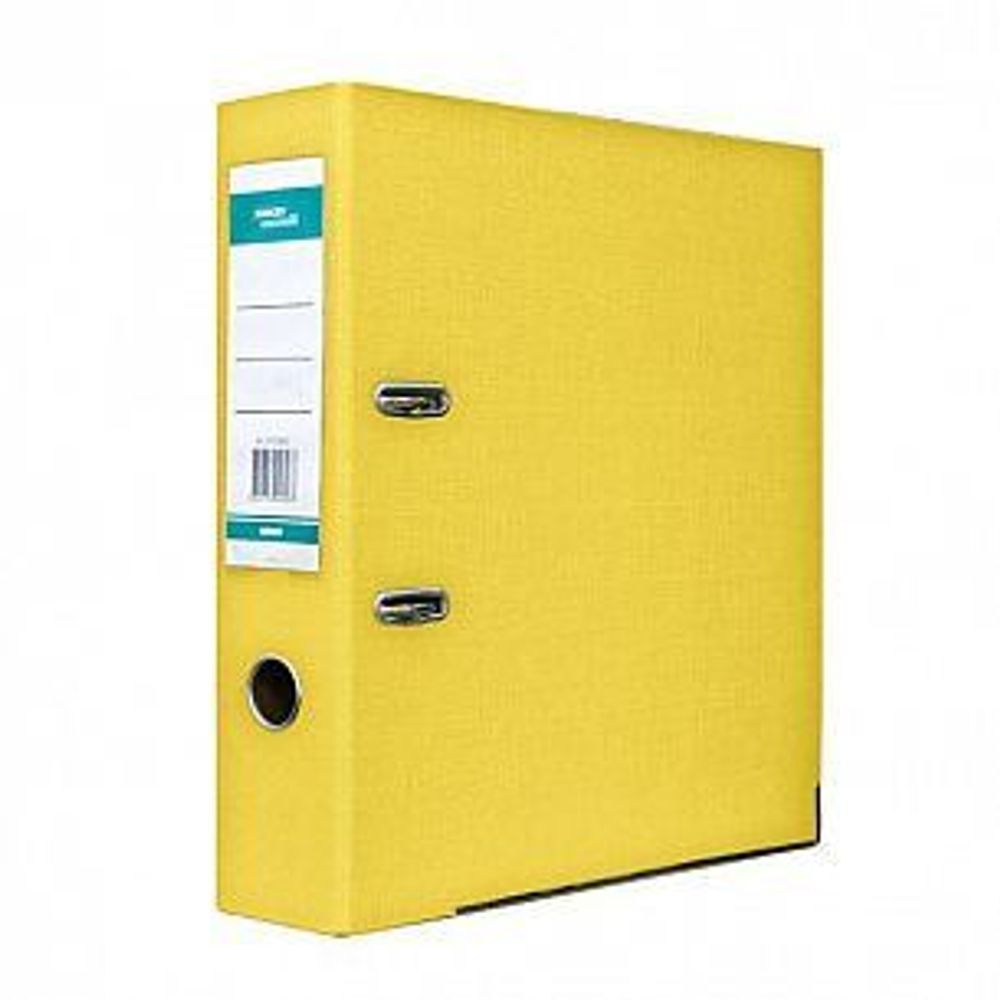 Папка-регистратор STANGER 75 мм двухстор.PVC желт. метал.окант. съемн. мех. карман д/маркир.этикет.