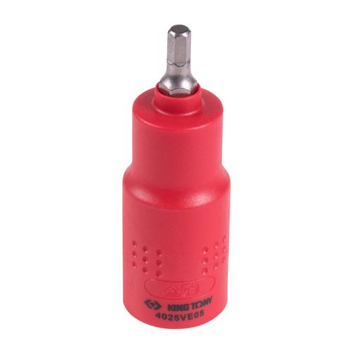 KING TONY (4025VE05) Насадка (бита) торцевая диэлектрическая 1/2", HEX, 5 мм, L = 75 мм