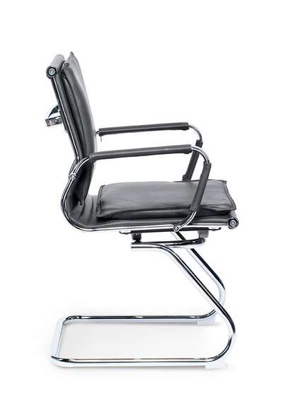 Кресло офисное Норден / Харман CF только Москва / УЦЕНКА  (black) хром / черная экокожа