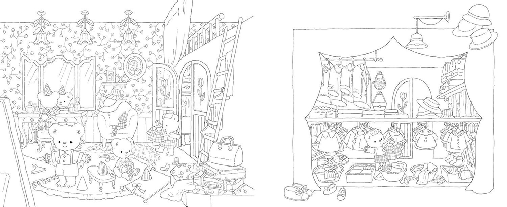 [Vol.1] A Lovely City with Bears Coloring Book