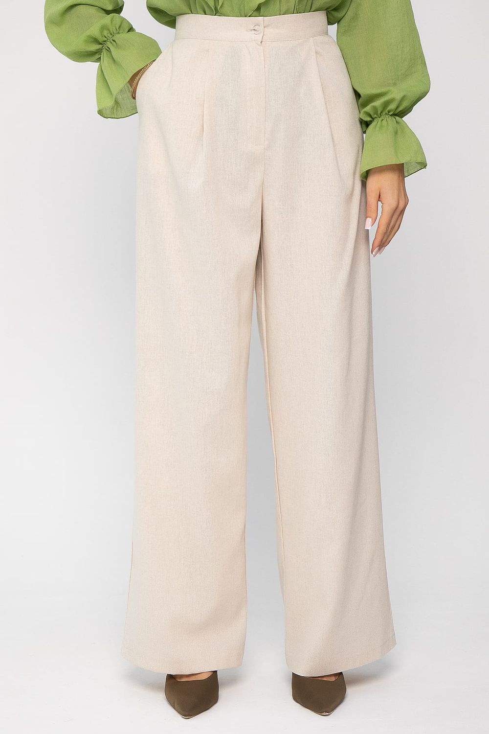 Брюки льняные Мэрлин (бежевые) Б15428-7М LT Collection