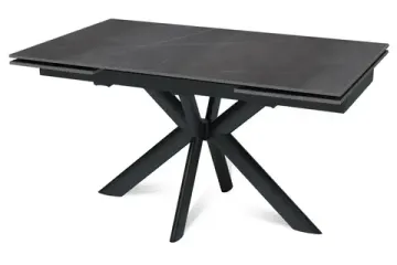 Стол "СТРОНГ" 140-220, керамика Armani Grey матовая, опоры черный муар