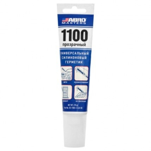 Клей герметик 1100 силикон. 70 гр Черный  MASTERS  (ABRO)