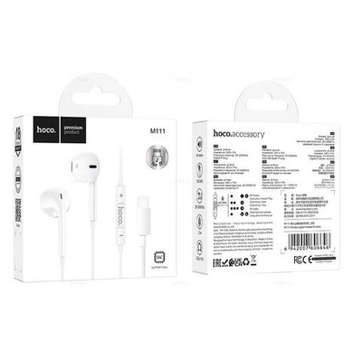 Проводные наушники для Lightning Hoco M111 (white)