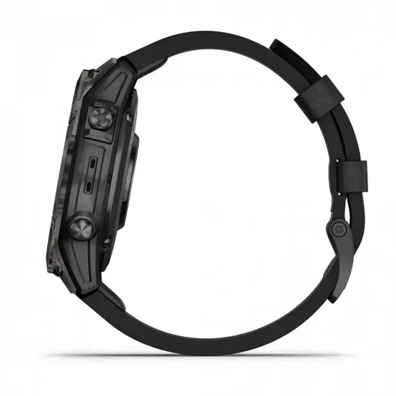 Garmin epix Pro (Gen 2) Sapphire Edition 47 мм, титановый, угольно-серый DLC, черный кожаный ремешок