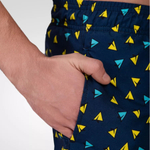 Темно-синие пляжные шорты с принтом и боковыми карманами (Размер: 4X) (Цвет: темно-синий)