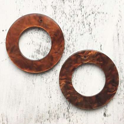 Подвеска, пластик, цвет медный, 36 мм, цена за 2 шт