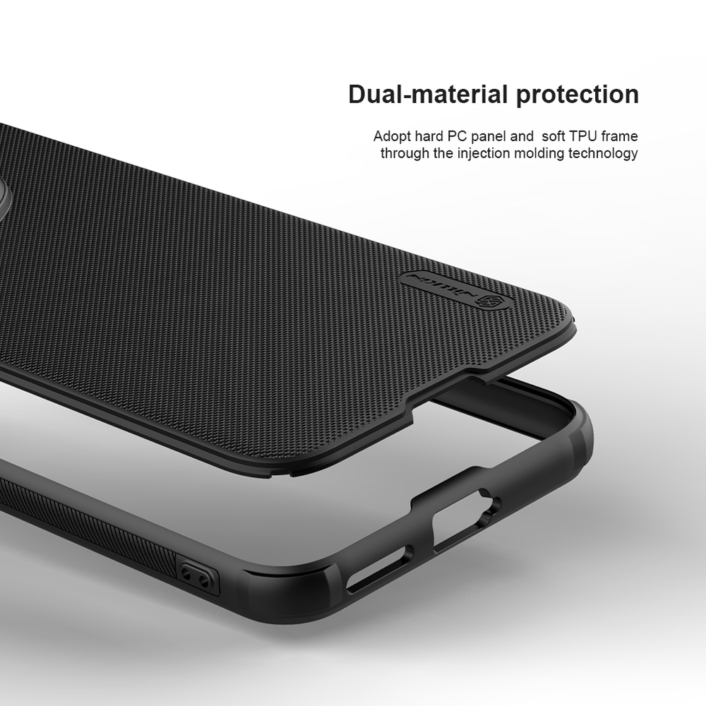 Усиленный противоударный чехол черного цвета от Nillkin для Huawei P70 Pro, серия Super Frosted Shield Pro
