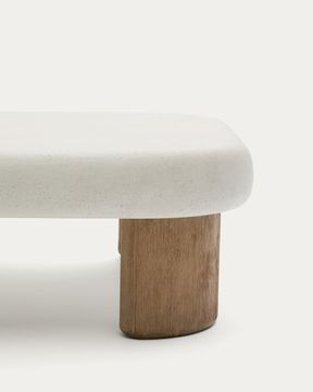 Журнальный столик Labra из цемента и акации 80 x 80 см