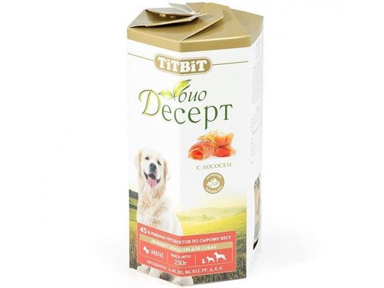 Titbit лакомство для собак Био Десерт Мини печенье со вкусом лосося 250 гр