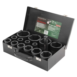 Набор головок ударных глубоких 3/4''14пр.(6гр.)(17,19,22,24,27,30,32,36,41,46,50,55,60,65мм)в метал. кейсе RockForce##Rock FORCE RF-6142-5MPB