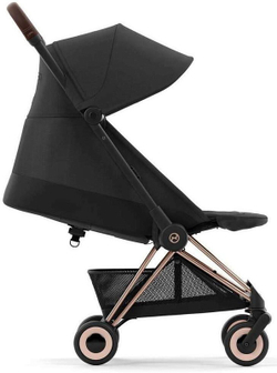 Коляска Cybex Coya Rosegold Frame Cloud G i-Size Moon Black Plus 2 в 1 Sepia Black с дождевиком и бампером