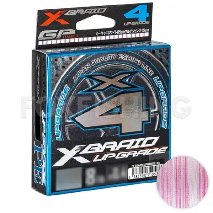 Шнур YGK X-Braid Upgrade X4 150м White Pink #0.4, 0.104мм, 8lb, 3,6кг