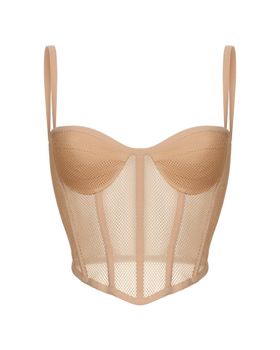 Блуза корсетного типа из крепа и сетки