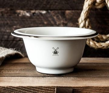 Чаша для бритья MUEHLE, белый фарфор, платиновый обод