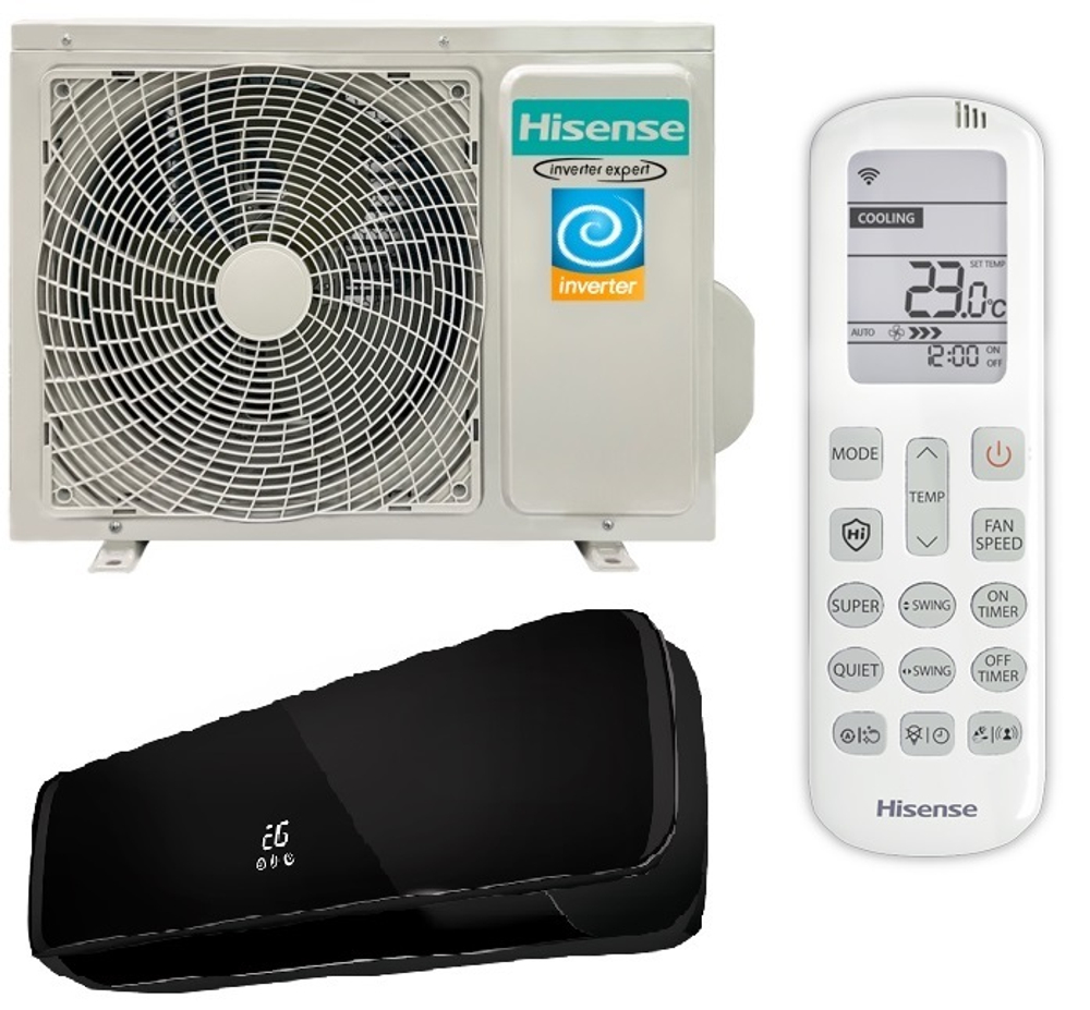 Кондиционер Hisense Black Crystal Super AS-10UW4RVETG01(B) DC Inverter