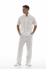 Костюм мужское поло и прямые брюки из уплотненной поливискозы