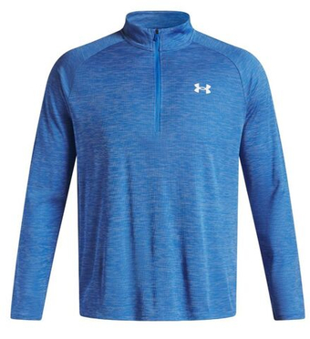 Мужская теннисная футболка с длинным рукавом Under Armour Tech Textured 1/2 - blue