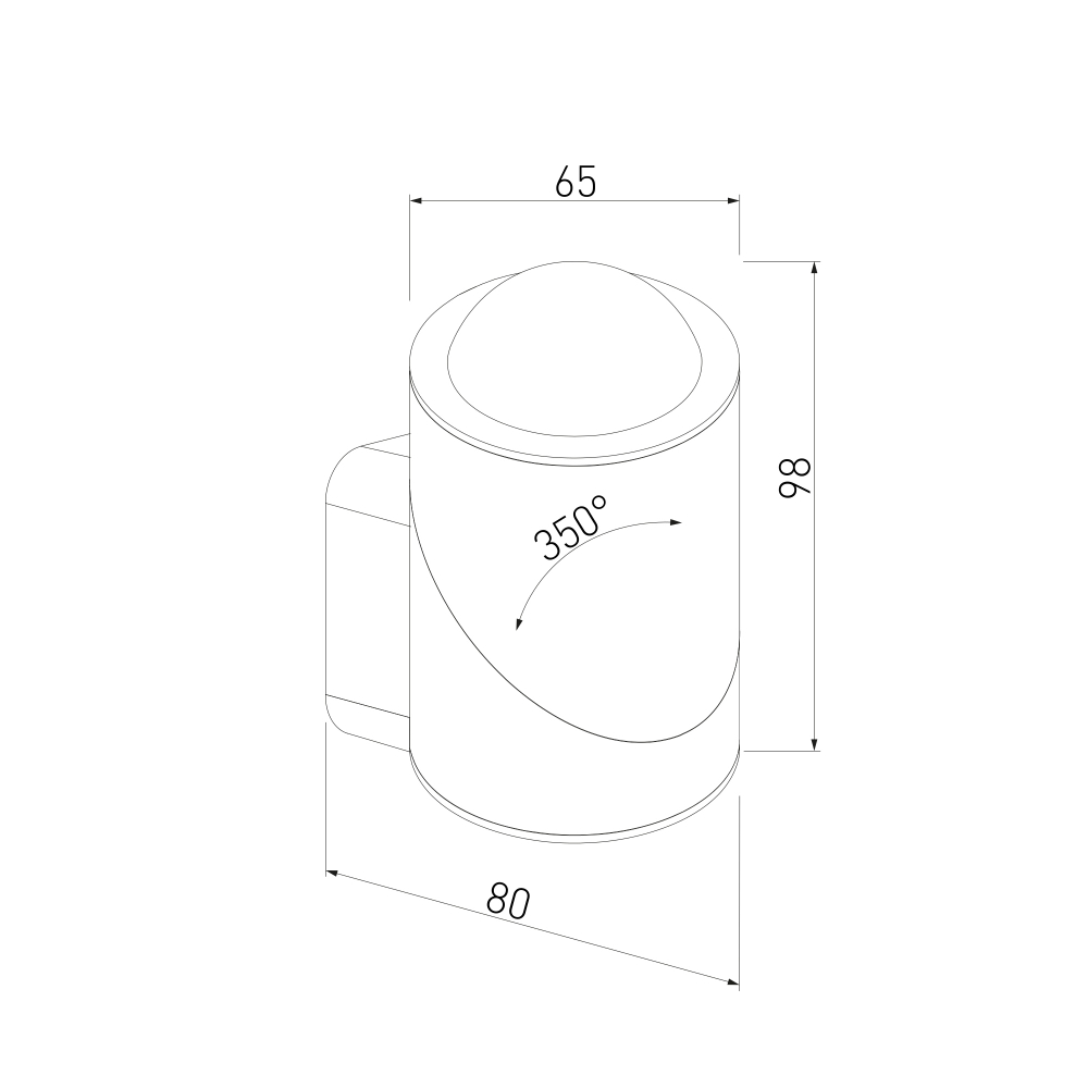 Уличный поворотный светодиодный настенный светильник GIRA U LED IP54 35127/U черный