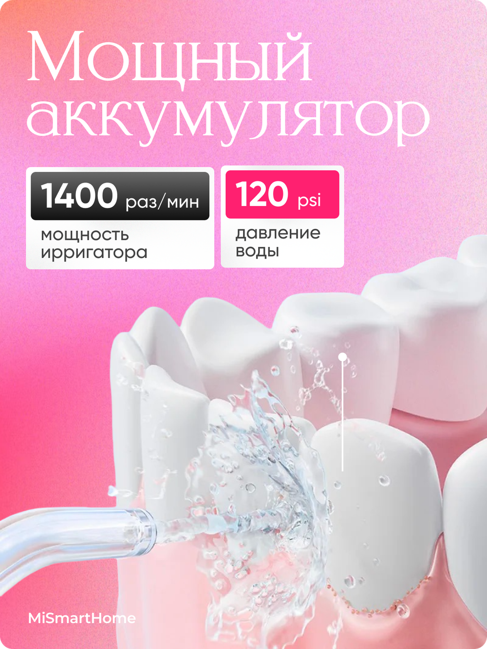Ирригатор портативный Xiaomi Mijia Electric Flusher MEO702 розовый
