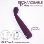 Фиолетовый вибратор 17,5см с гладкой поверхностью для стимуляции точки G Selove TouchBend Slim Curved G-Spot Vibrator with Flexible Neck Purple