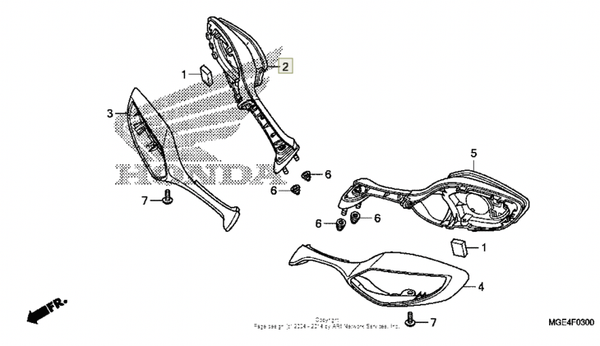 Honda Зеркало VFR 1200 F FD правое 88110-MGE-305ZA аналог 88110-MGE-003ZA