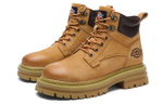 Dickies Minimalist Style Versatile Short Platform Combat Boots Women"s Earth Yellow