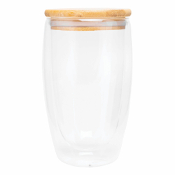 Стакан с двойными стенками BAMBOO ART L, термостойкий, объем ок. 450 ml