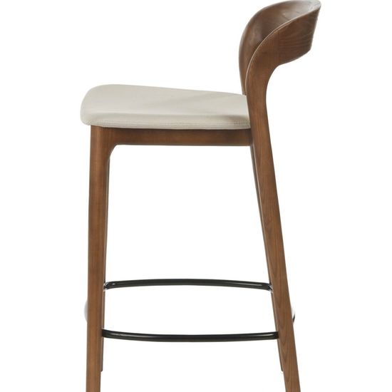 Полубарный стул Canada деревянный сиденье бежевая ткань