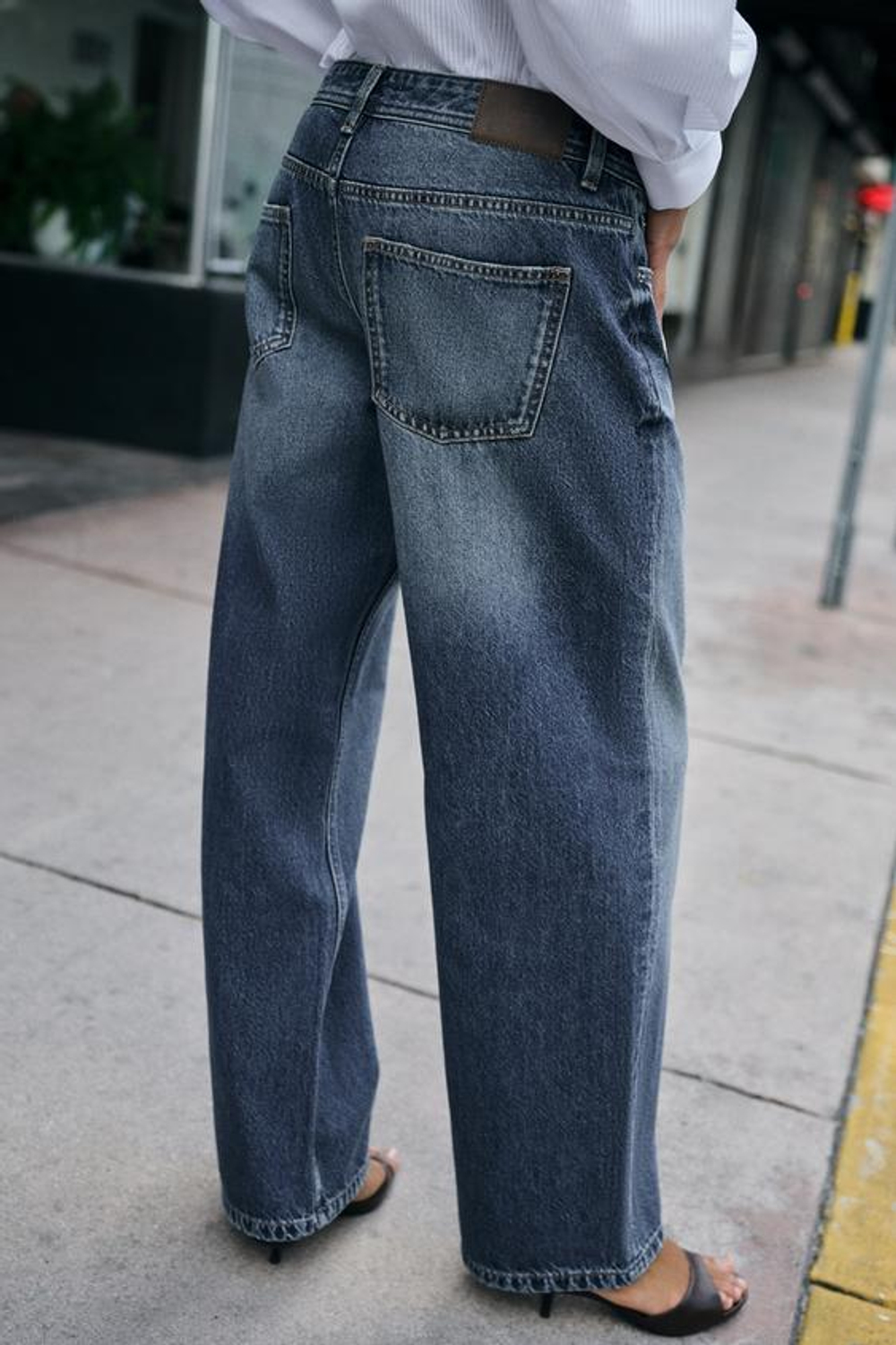 ZARA ДЖИНСЫ Z1975 ПРЯМОГО КРОЯ С НИЗКОЙ ПОСАДКОЙ, СИНИЙ