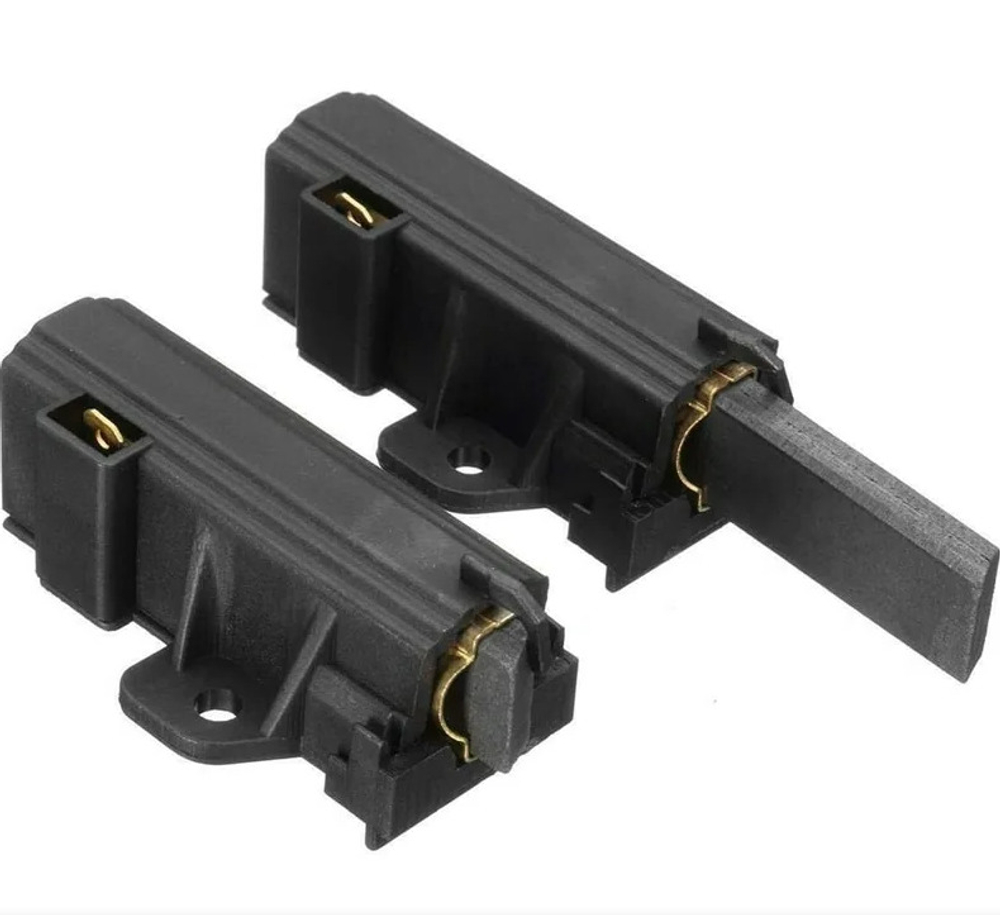 Две щетки двигателя стиральной машины 5x13x41,5 контакт вверх ZANUSSI в чёрном корпусе