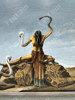 Серебряков М. Н. Участие. Холст, масло. Россия, 1991 г. Оформлено в раму. 30 х 40 см.