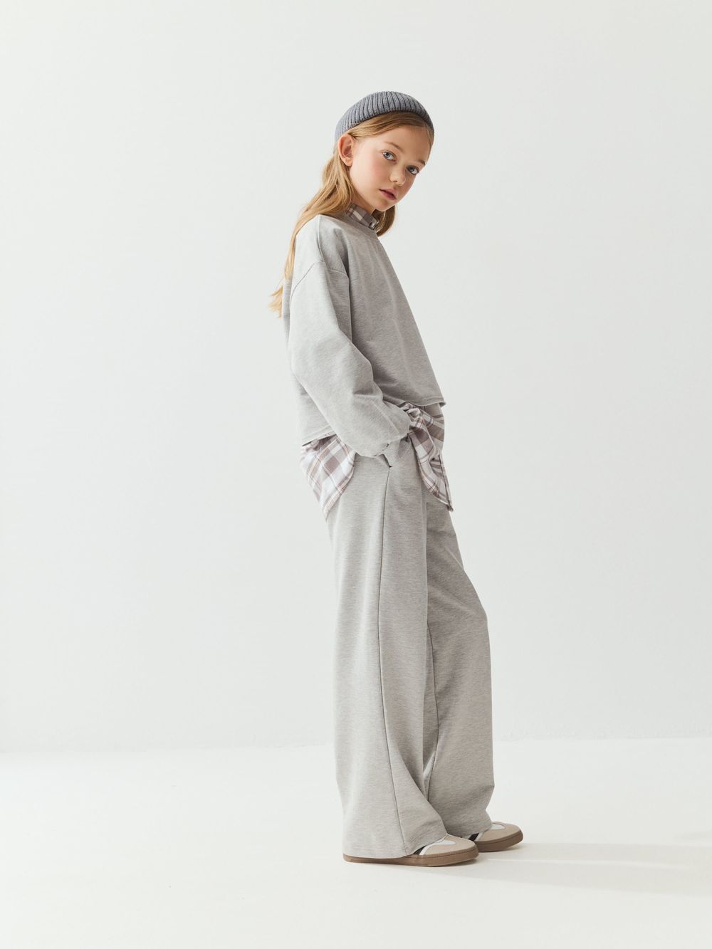 Свитшот укороченный облегченный "Серый меланж" 7+