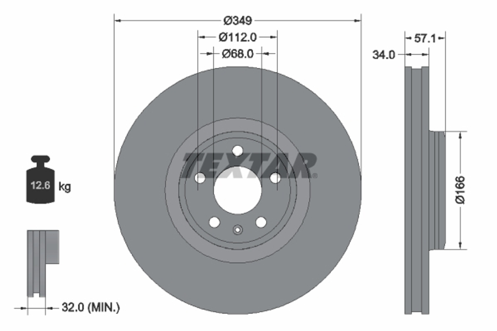 TEXTAR - 92289305-TET - Brake Disc