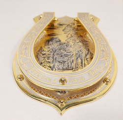 Сувенирная подкова со стучалкой "С добром в наш дом"