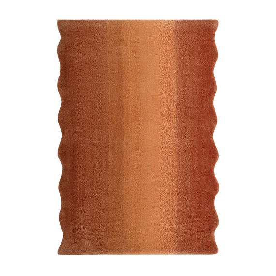 Ковер из шерсти over horizon терракотового цвета из коллекции trendy ruffles, 60х90 см