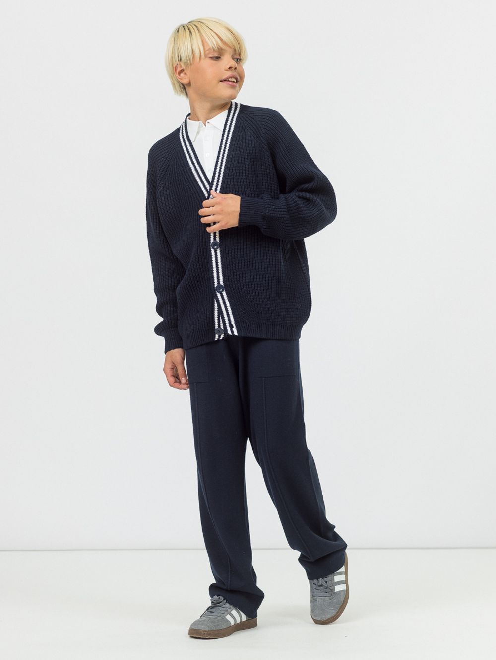 Кардиган для мальчика на пуговицах AT891-1M синий