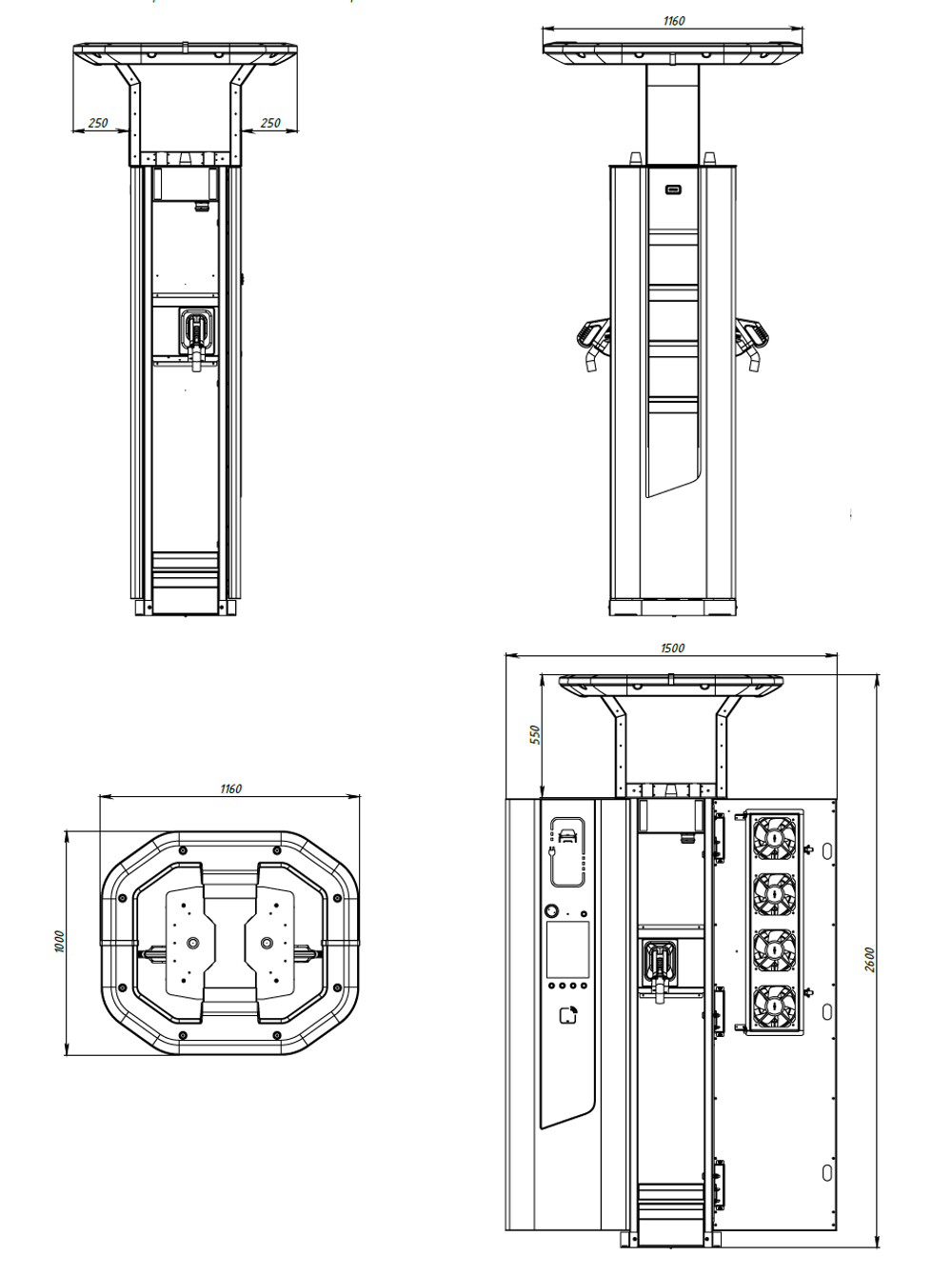 Зарядная станция Стрим Электро EC.A GBT + ССS2 + Люстра, 120 кВт - 2