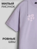 Фиолетовая футболка для девочки оверсайз