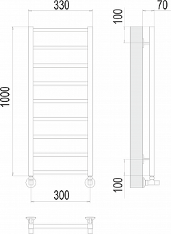 Полотенцесушитель водяной Terminus Контур П9 300х1000