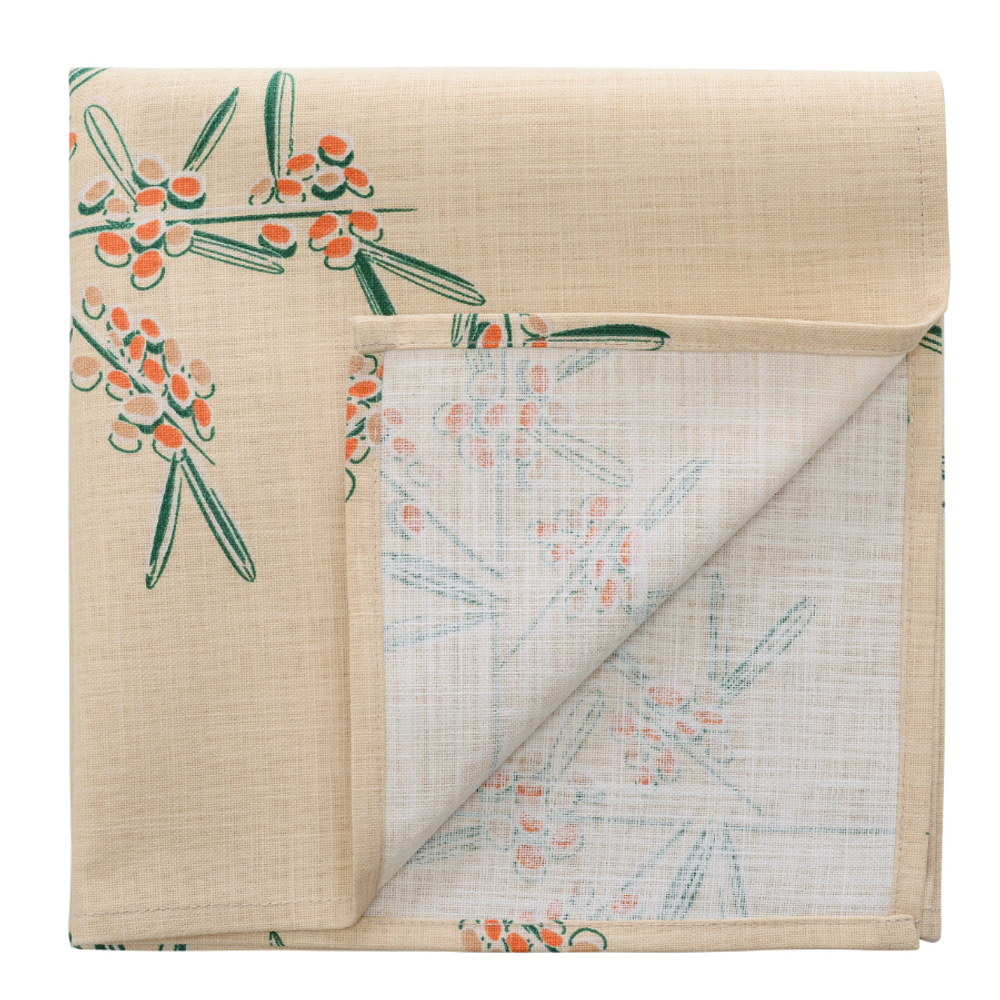 Салфетка сервировочная из хлопка с графичным принтом Обед рябинника russian north, 45х45 см