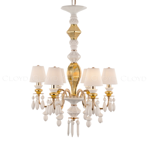 Люстра Cloyd LOTTIE-B C6 / Ø56 см- бел.-золотая керамика (арт.11211)