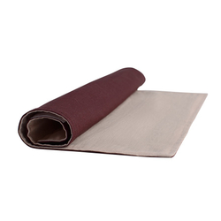 Двухсторонняя, льняная салфетка под приборы с декоративной обработкой. Цвет бордовый/пыльная роза Tkano