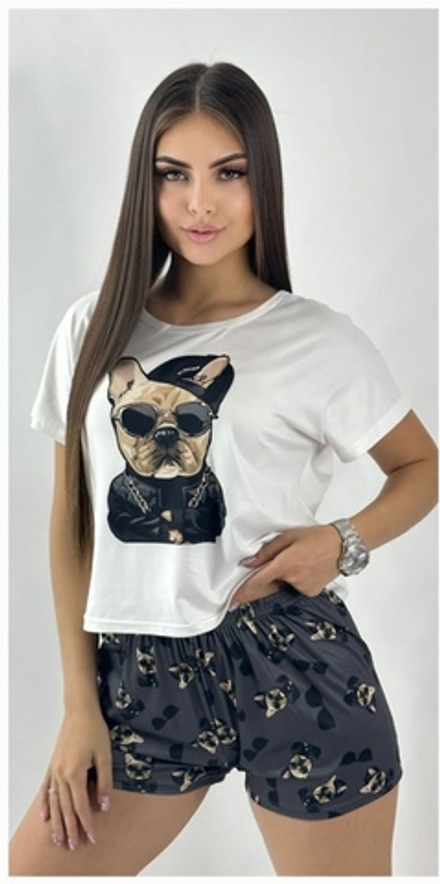Пижама жен.б/в шорты+футб мультик (норма) В0169/0018